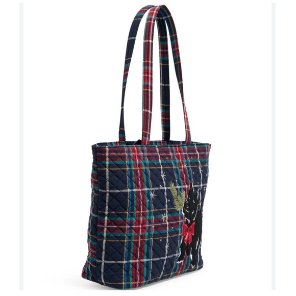 Vera Bradley Small Vera Tote Bag in Tartan Plaid Scottie Dog - Picture 2 of 16